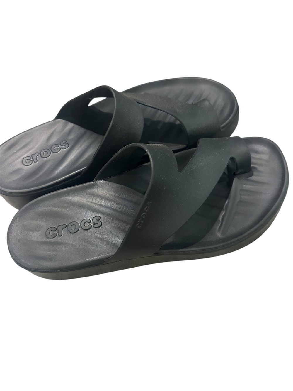 CROCS Slip on Black Platform Slide Womens Size -10 Like New - Picture 2 of 7